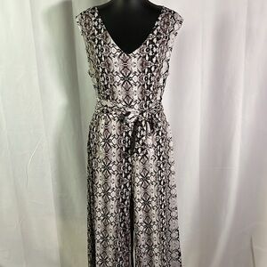 Nicole Miller Black and White Snakeskin Jumpsuit
